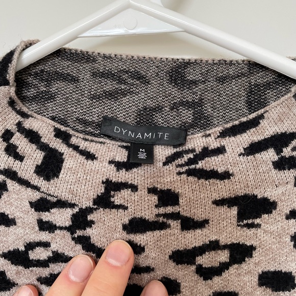 Dynamite, turtle kneck cheetah sweater. - Picture 2 of 3
